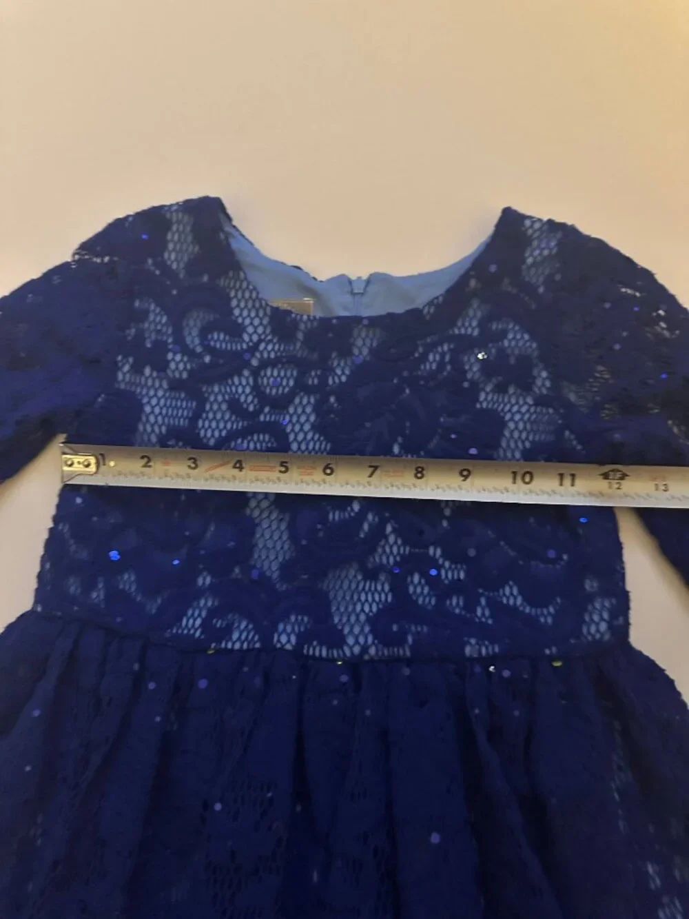 PIPPA & JULIE Dress Size 6X Royal Blue Lace Tulle Lined Holiday Fancy Party